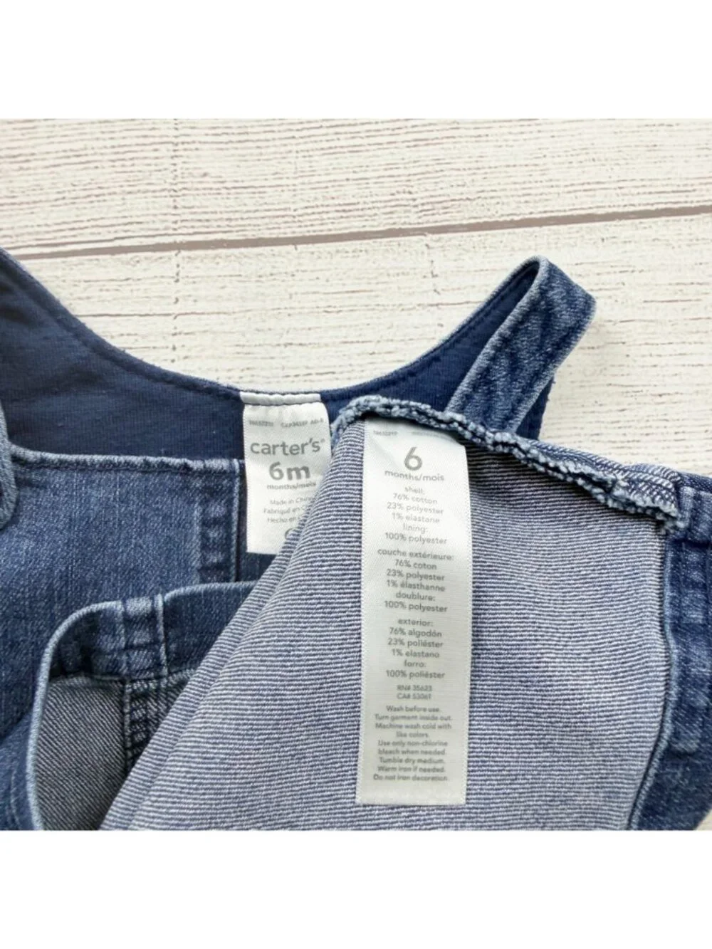 Carter's Baby Denim Jumper Dress Skirtalls Overalls 3-6 Months